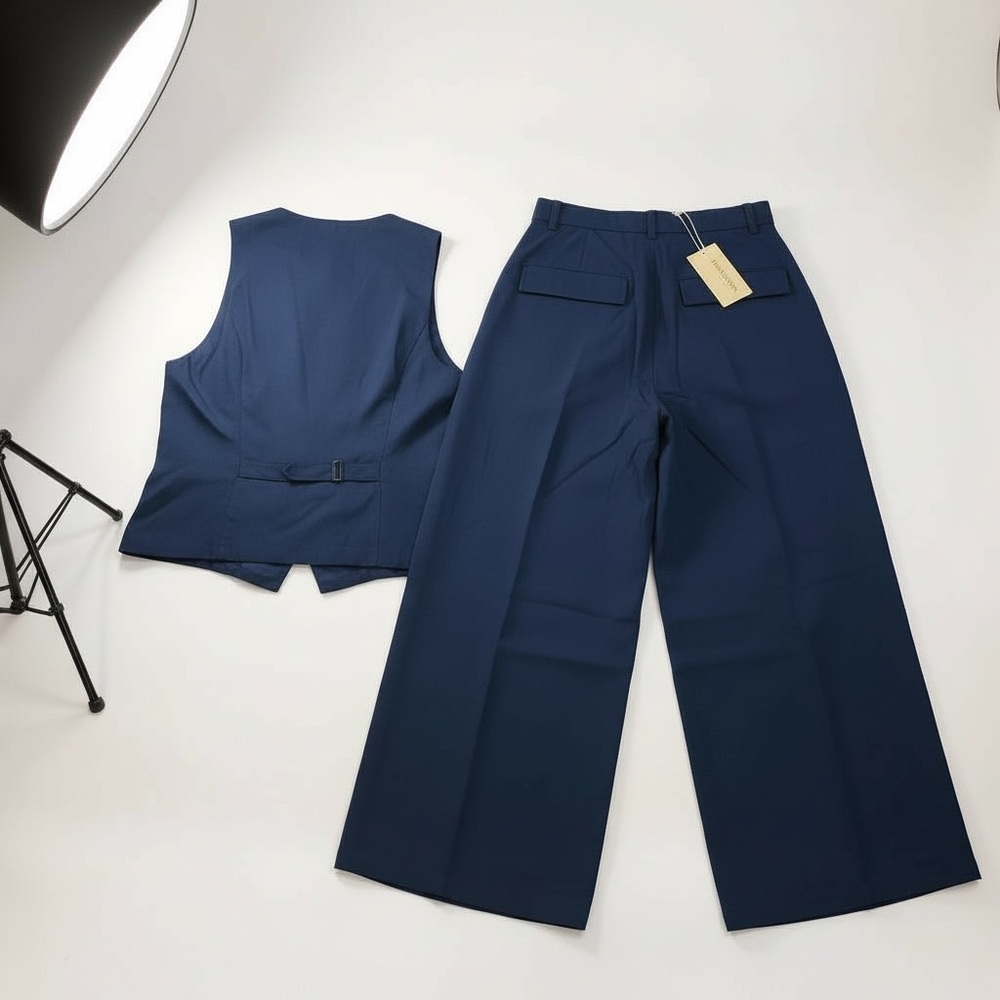 NWT Ramy Brook Emil SNavy Cargo Wide-Leg Pant Sz 4 Cosette Vest Top Sz Small - Picture 7 of 14